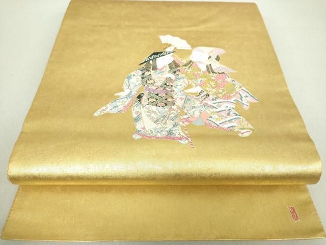 専用帯1989●加賀友禅の巨匠 初代 由水十久 長嶋成織物 瀞金錦 高級正絹袋帯 専用帯1989○加賀友禅の巨匠 初代 由水十久 長嶋成織物 瀞金錦