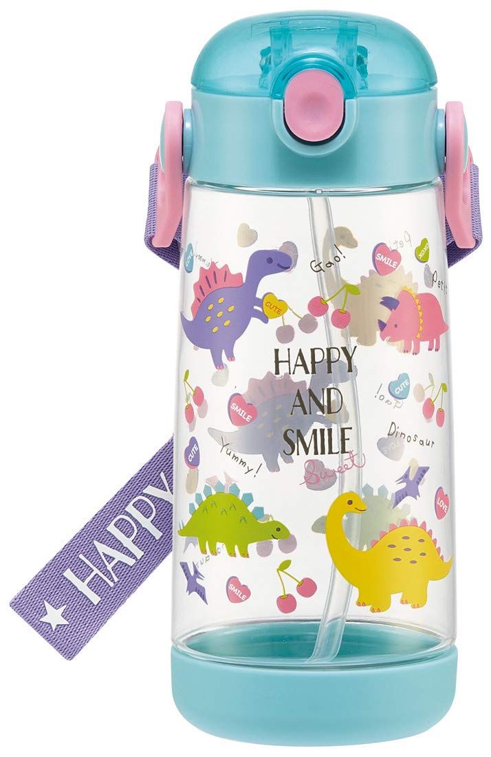 【在庫セール】クリアボトル 水筒 ハッピーu0026スマイル ストロー付き 480ml 子供用 女の子 スケーター(Skater) PDSH5