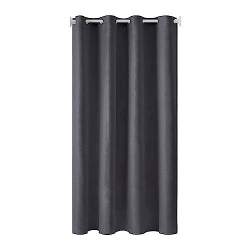 L 213.00cm x W 107.00cm_ダークグレー Topfinel カーテン 遮光 間仕切りカーテン 断熱 幅107cm 丈213cm 1枚入り ダークグレー ハトメ型 突っ張り棒 カーテン 仕切りカーテン ドアカーテン 目隠し 玄関 キ