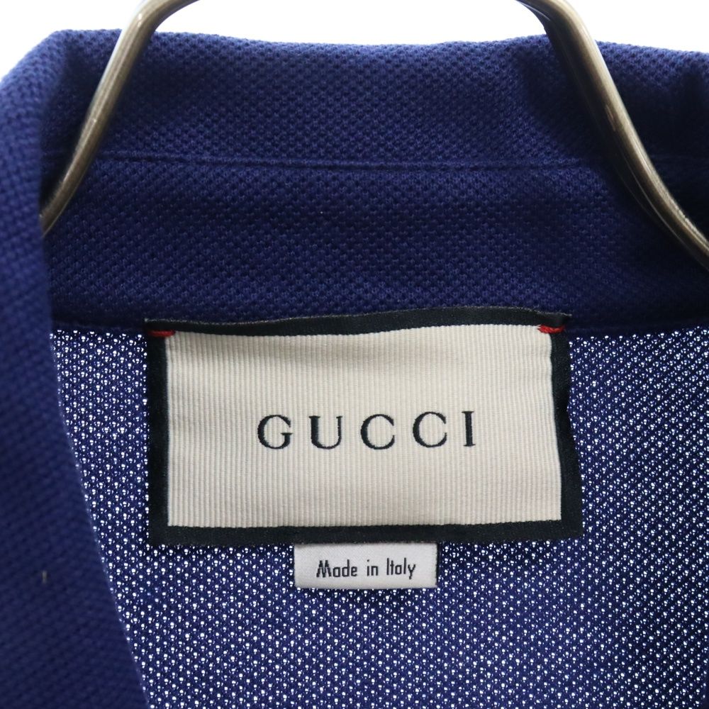 GUCCI (グッチ) GG Sticker Cotton Short Sleeve Polo Shirt インター