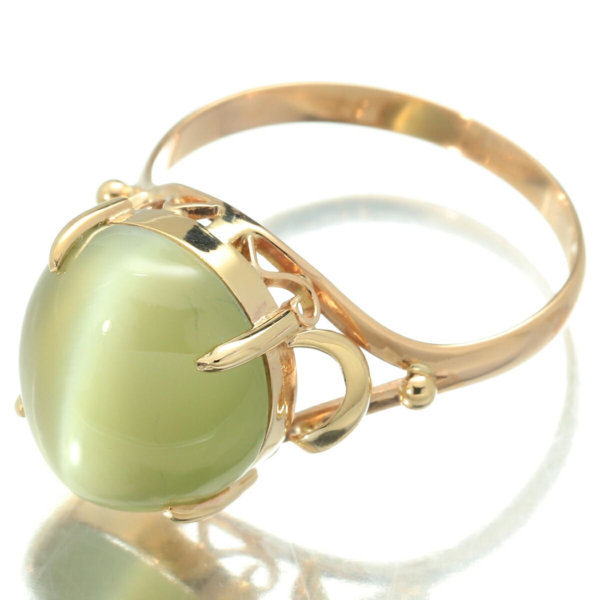 リング 指輪 ネフライトキャッツアイ 11ct K18 11号 中古 プレラブド  