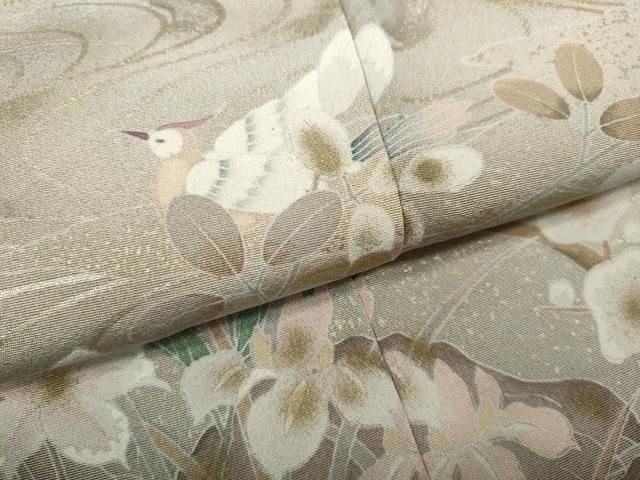 平和屋着物○訪問着 流水花車鳥文 暈し染め 金彩 正絹 逸品 CAAZ2452ut