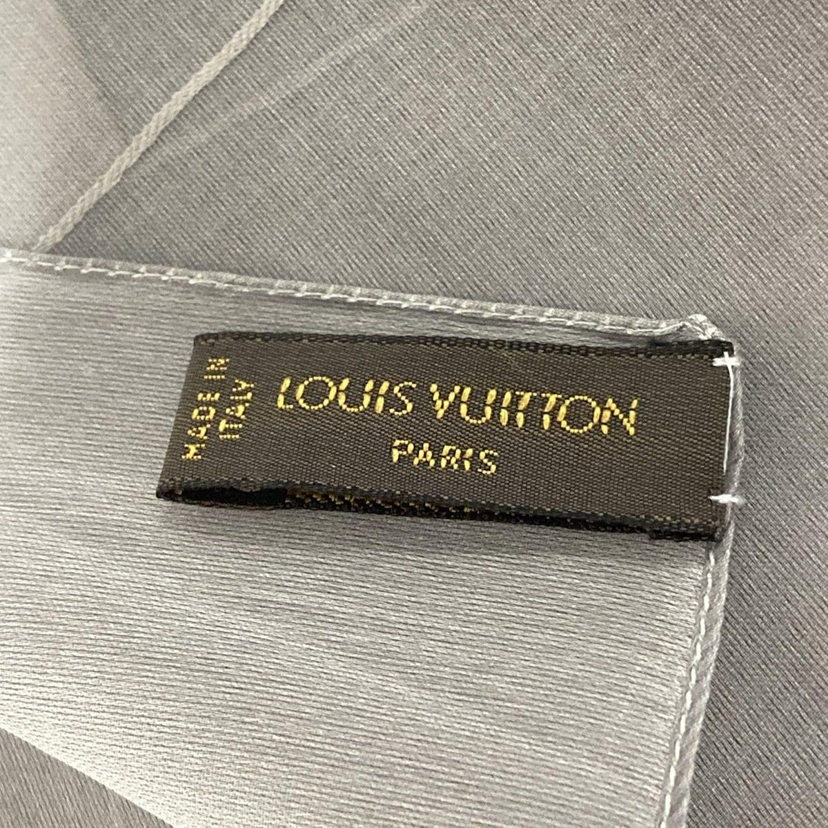 LOUIS VUITTON ルイヴィトン ストール ショール - グレー×ダークグレー モノグラム柄 シルク