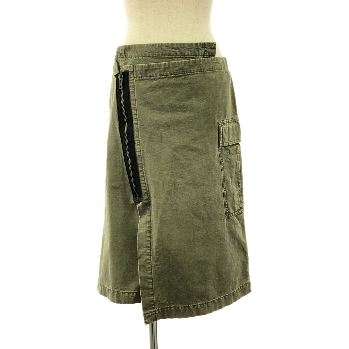 tricot COMME des GARCONS | トリココムデギャルソン | 2003SS | コットン ミリタリー ジップスカート | S | カーキ | レディース