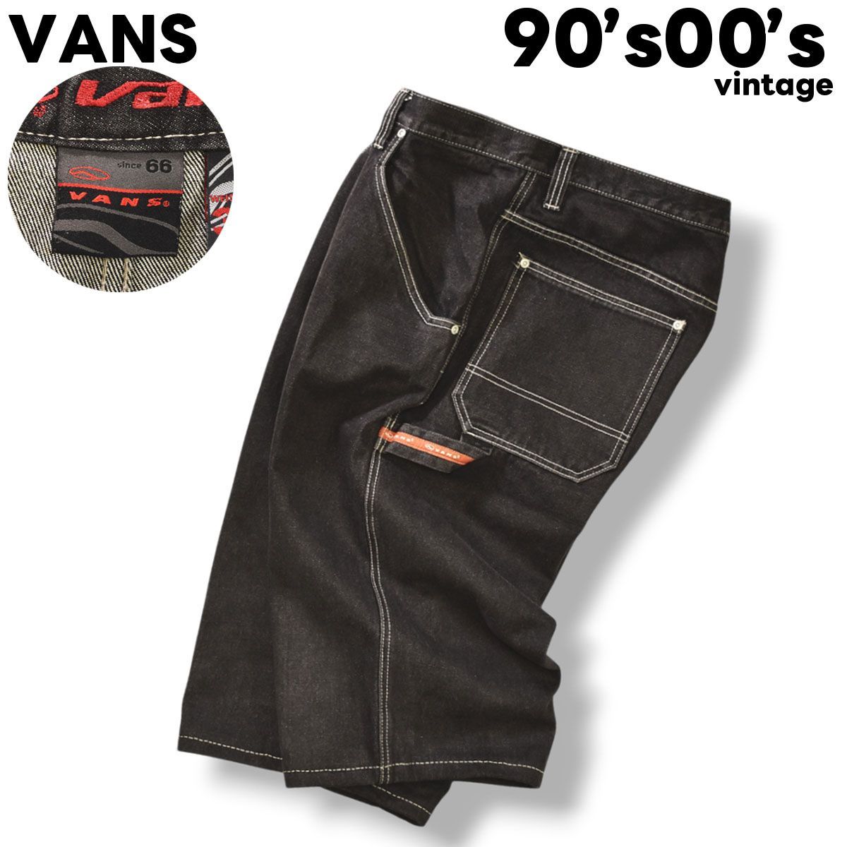 90s VANS ブラック buggy short pants graphic 90s VANS ブラック buggy short pants graphic