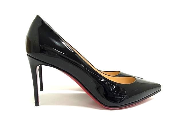 Christian Louboutin ルブタン パテントレザー ヒール パンプス サイズ35 1 2 約22.5cm 靴 シューズ ブラック系 FU0314