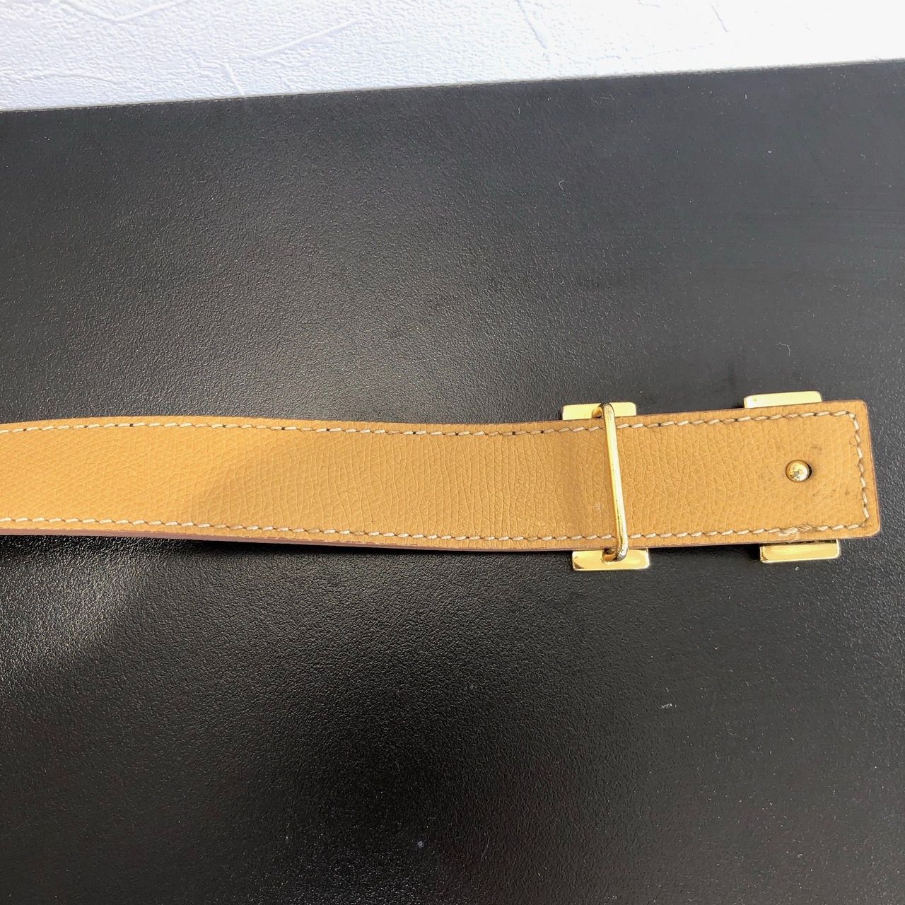 美品】ヘンリーハイクラス ベルト Hバックル ゴールド - メルカリ