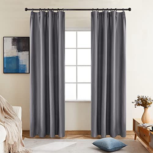 100cmx110cm_ダークグレー Topfinel カーテン 遮光 遮光カーテン