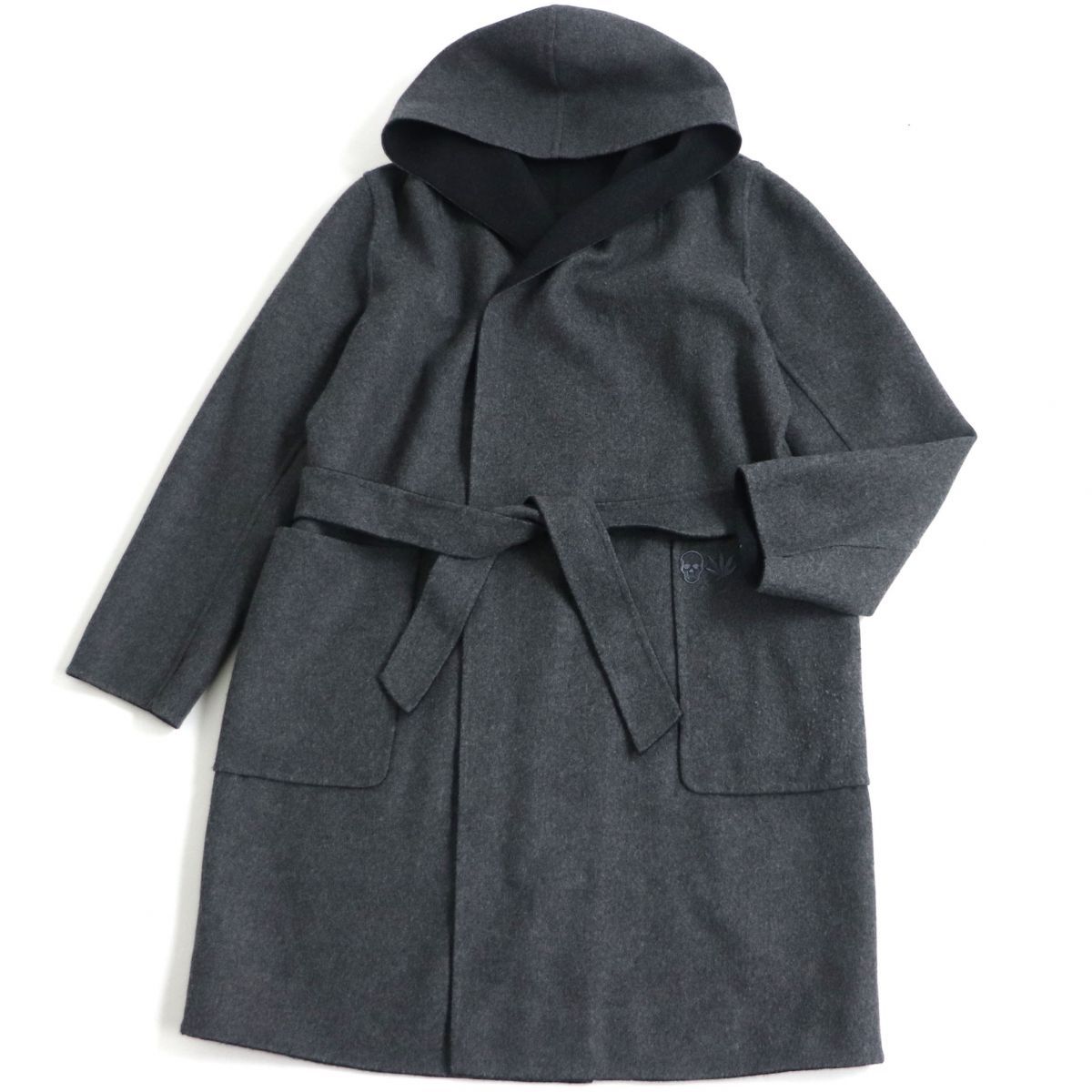 美品▽ルシアンペラフィネ ウール×カシミヤ スカル リバーシブル 
