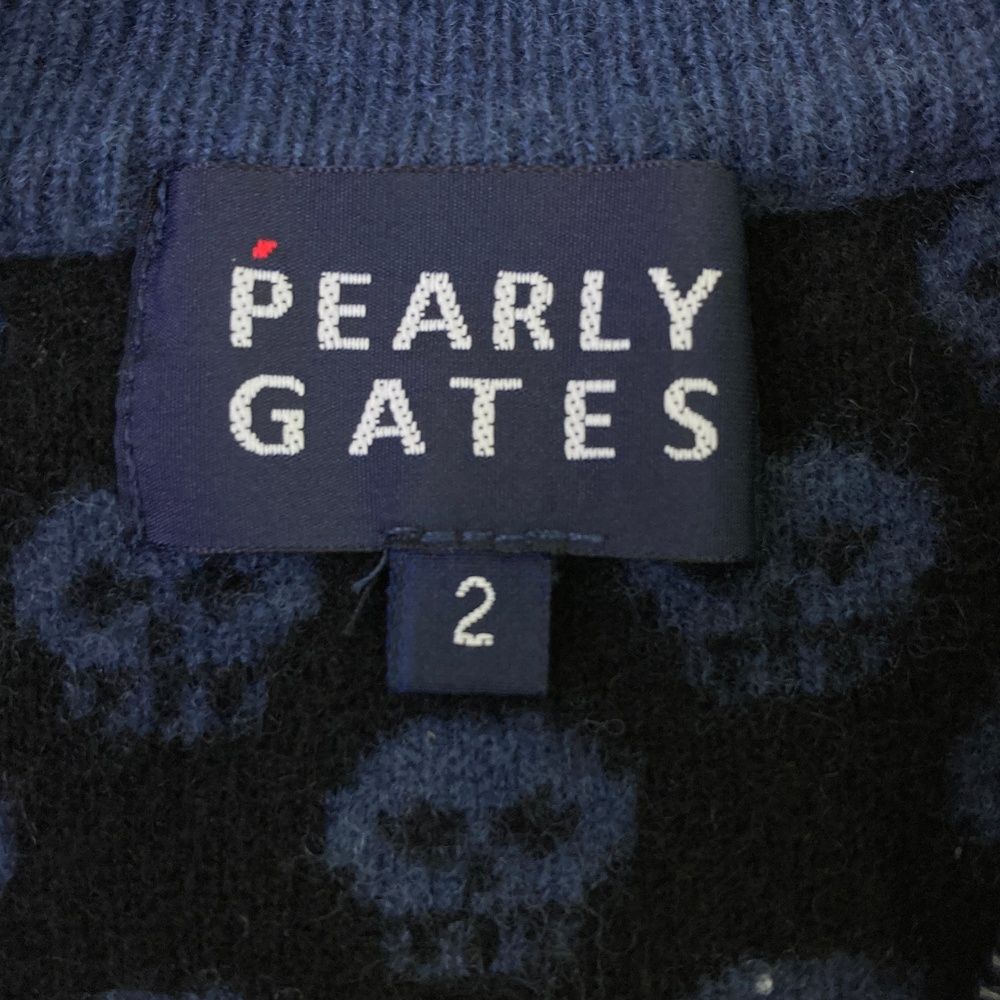 サイズ：2 PEARLY GATES パーリーゲイツ ニット ジップジャケット 総柄