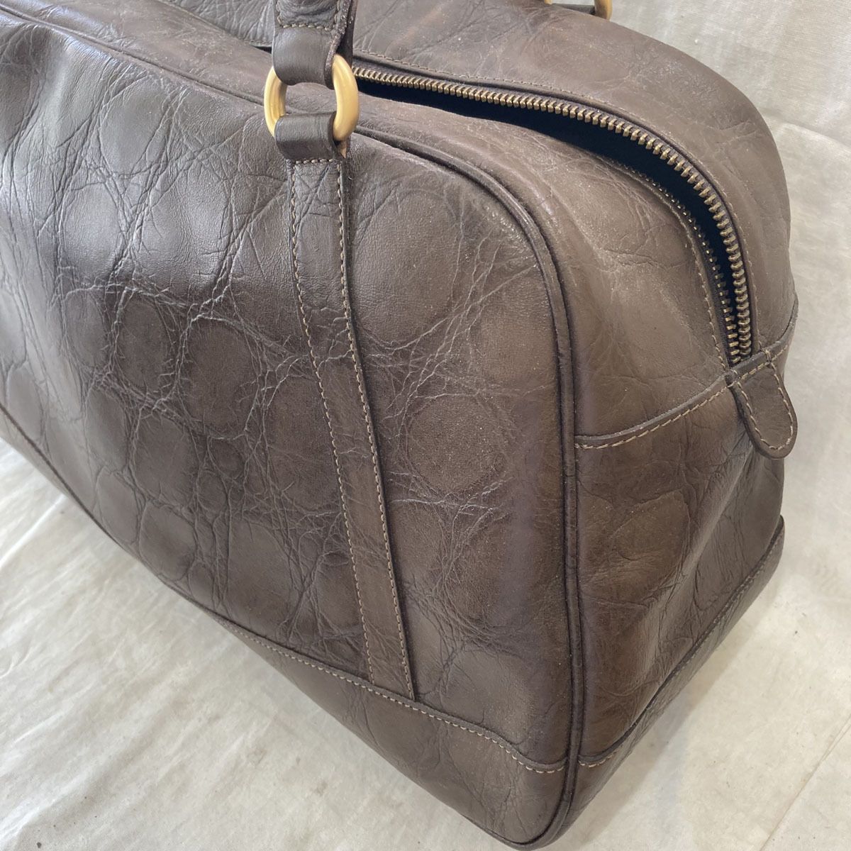 RRL☆ボストンバック☆ブラウン☆中古 中古○GENUINE○牛革 ボストンバッグ ブラウン レザー