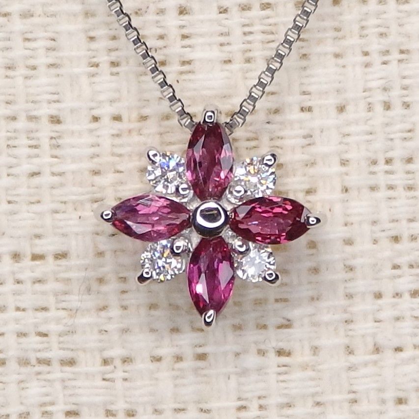 ダイヤ付きプラチナルビーペンダント ルビー ペンダントTOP Z5528 0.29ct D0.07ct プラチナPt スター 星