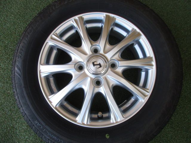 【中古】　送料込み　社外Sスポーク　155/70R13　ラヂアルタイヤ４本SET　エブリイ　スクラム　バモス