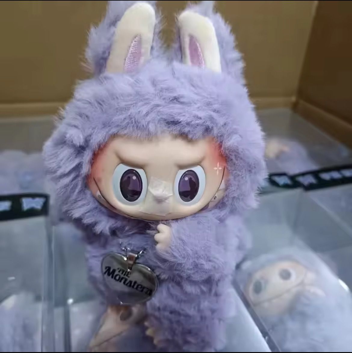 即日発送】ZIMOMO LABUBU ラブブ ぬいぐるみ 紫 ハートチャーム