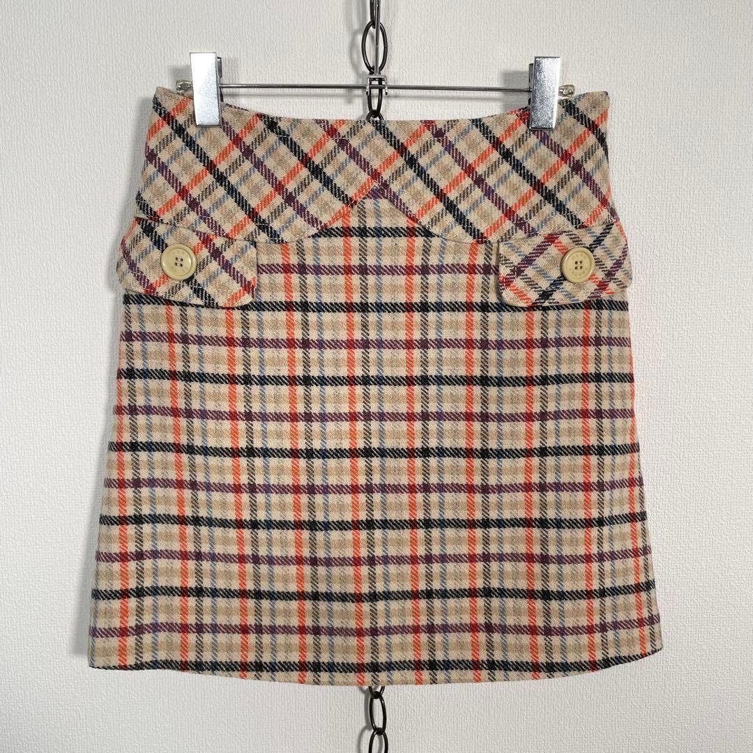 デッドストック MARC JACOBS タータンチェック ウール ミニスカート マークジェイコブス サイズ2 Sサイズ程度