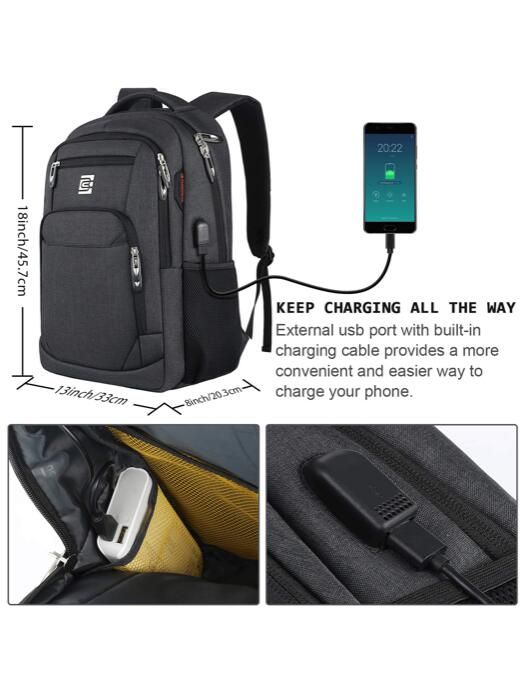 魅了された バッグ メンズ バックパック 15.6インチバックパック 大容量ウィークエンド オーバーナイトバッグ トラベルバックパック 航空会社承認 防水ラップトップバックパック ギフト カジュアルバックパック ポート付きスク 超人気、高品質で超激安。