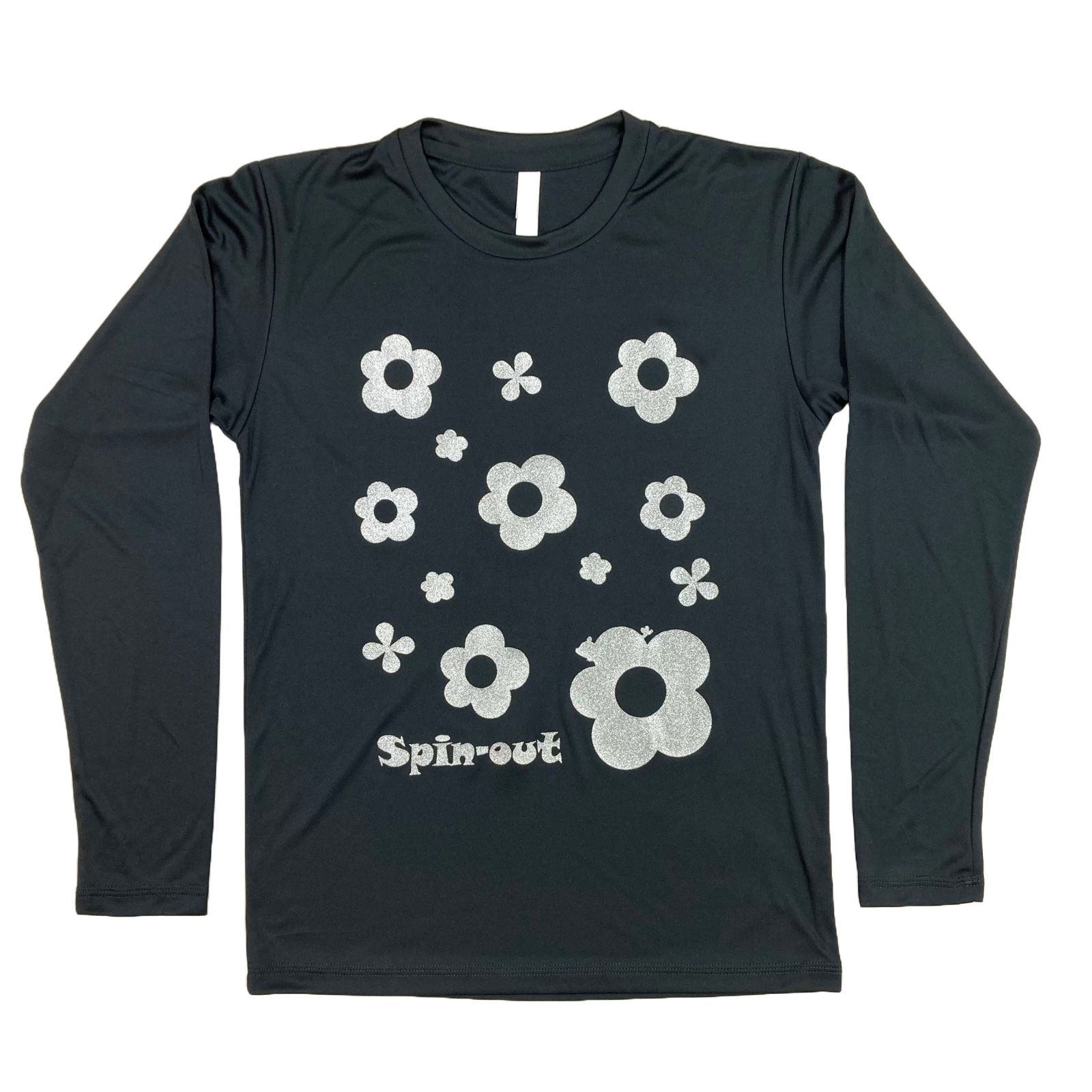 スピンアウト　ドライロングＴシャツ　ラメ小花　テニスウエア