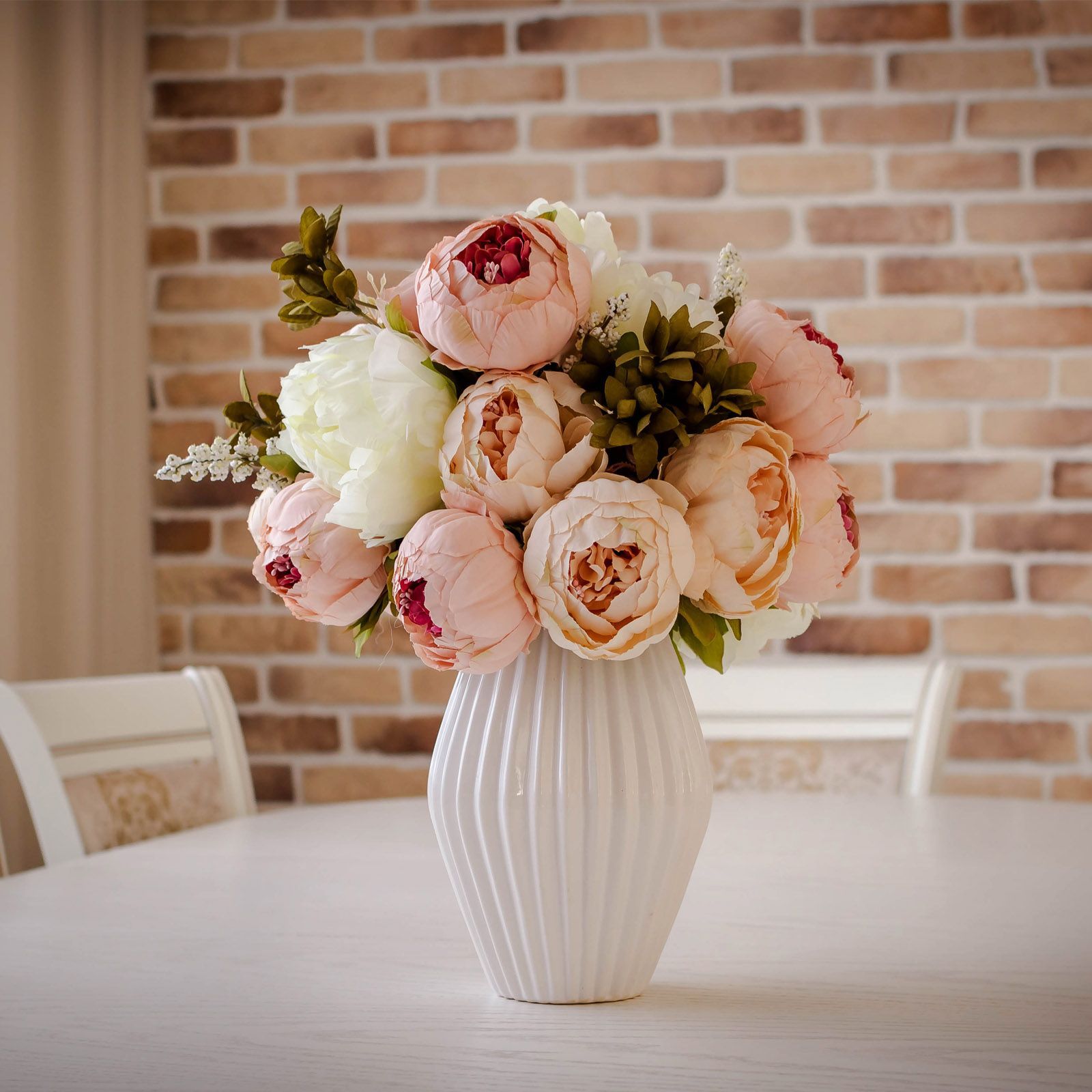 uxcell 25個の牡丹の造花 フェイクの牡丹の造花 人工シルクの花