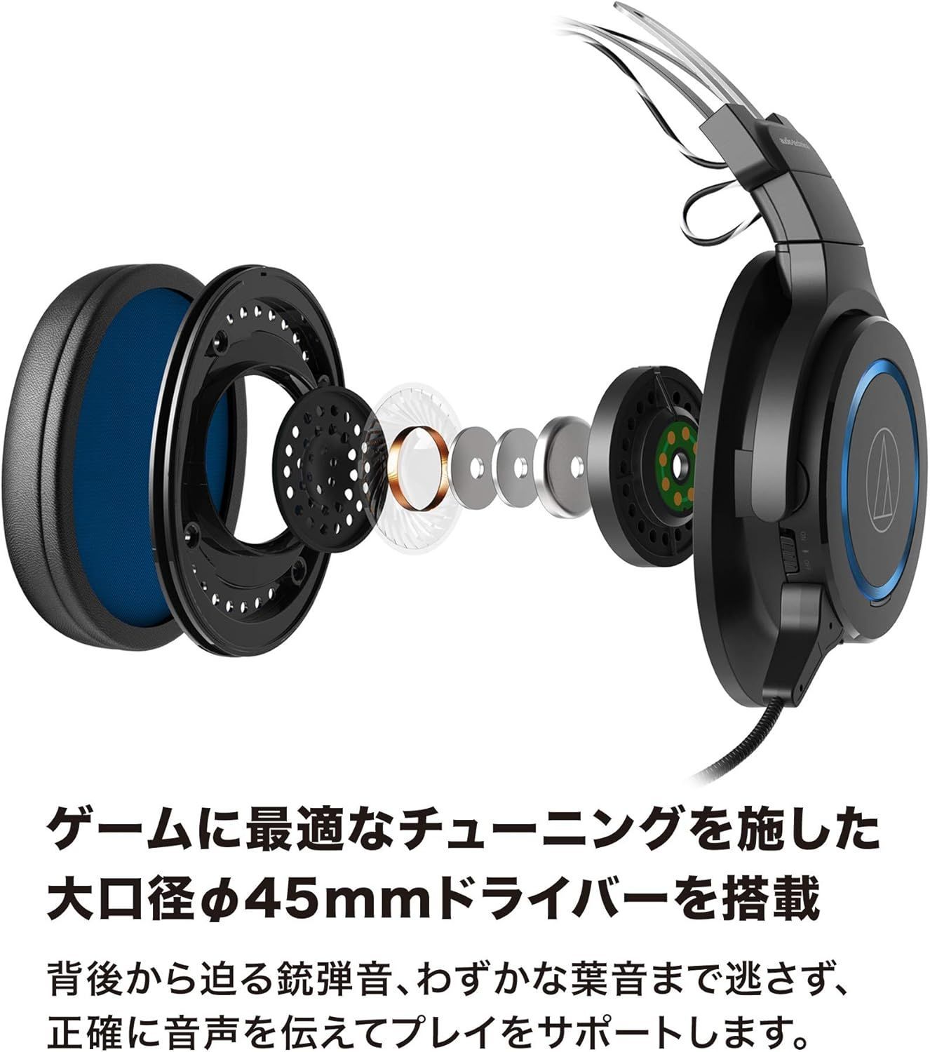 ワイヤレスゲーミングヘッドセット audio-technica オーディオテクニカ ATH-G1WL 密閉型 PC