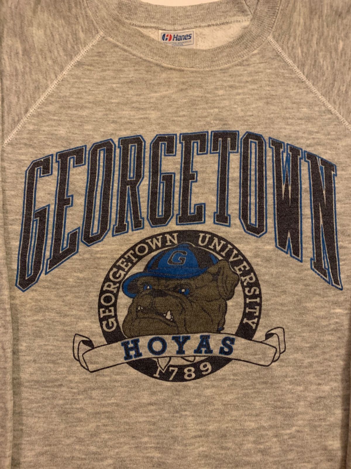 80s Hanes “GEORGETOWN HOYAS” Crewneck Sweat Shirt ヘインズ