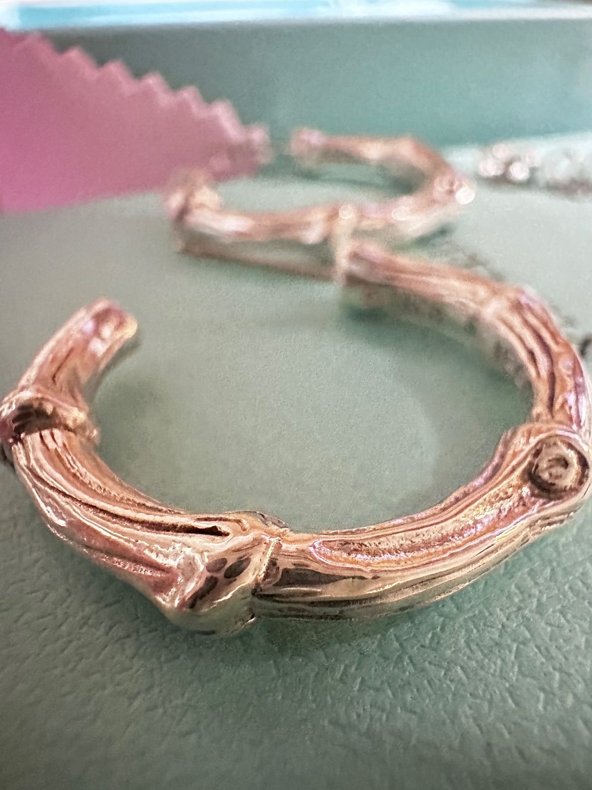 美品TIFFANY＆Co ティファニー バンブー フープ ピアス 両耳用約27㎜ 美品 TIFFANY＆Co. ティファニー バンブー フープ ピアス 両耳用