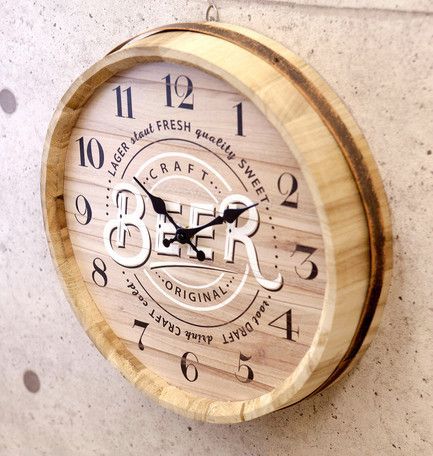ウイスキー樽 バレル ウォールクロック whisky ナチュラル 40cm 時計 ...