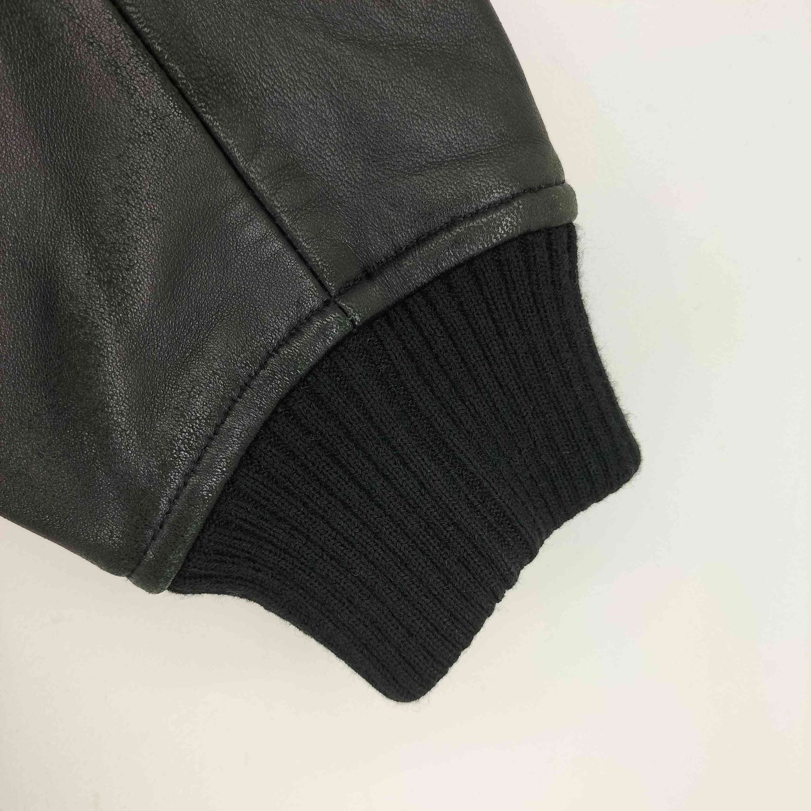 BEAMS(ビームス) / スタジャン/L/ウール/BLK/レザー切替 | 古着