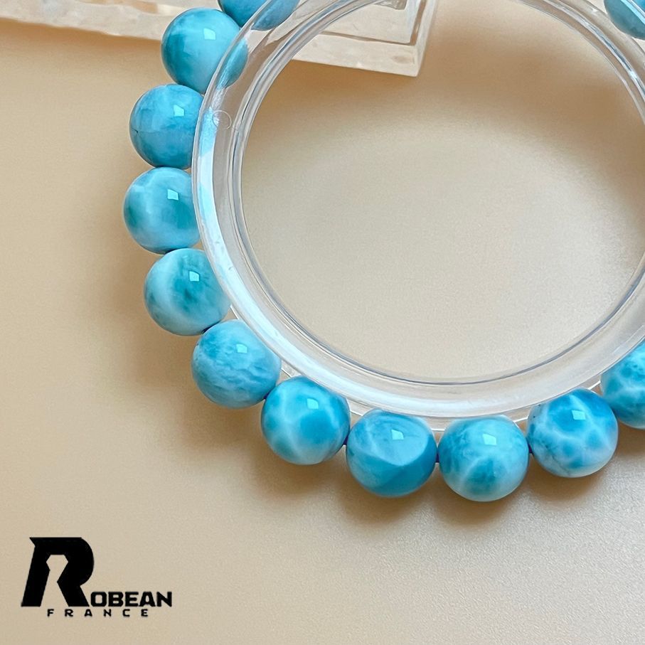 夢色 EU製 定価20万円 ROBEAN ドミニカ共和国産のラリマー ペクトライト パワーストーン ブレスレット 天然石 開運 金運 プレゼント 約9.7-9.8mm K0730149 WWW_SHINETEETH_COM