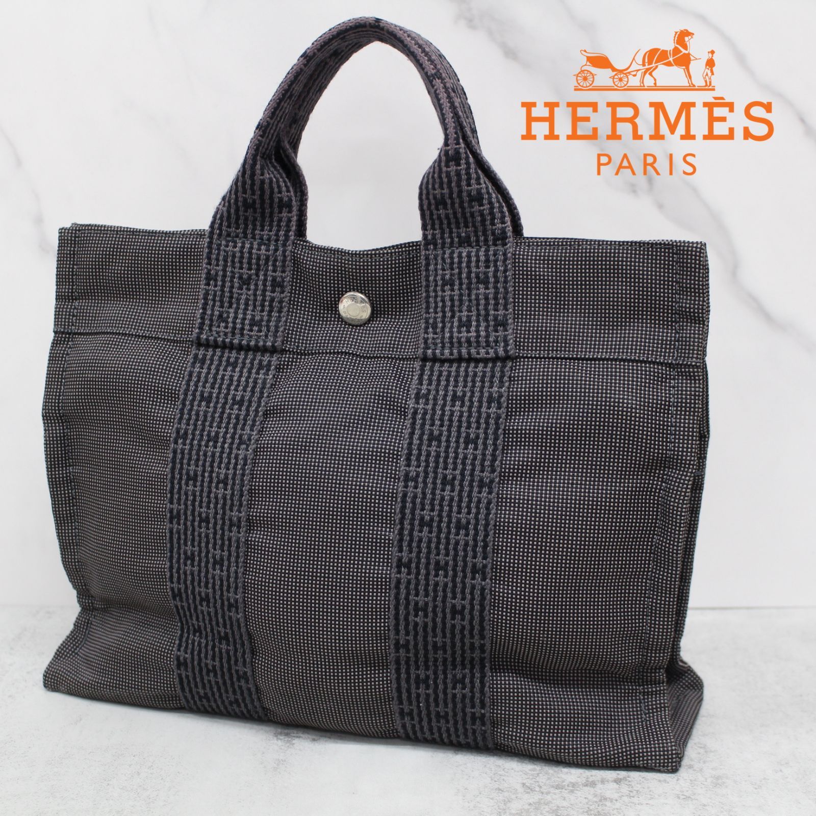 HERMES PARIS グレー トートバッグ
