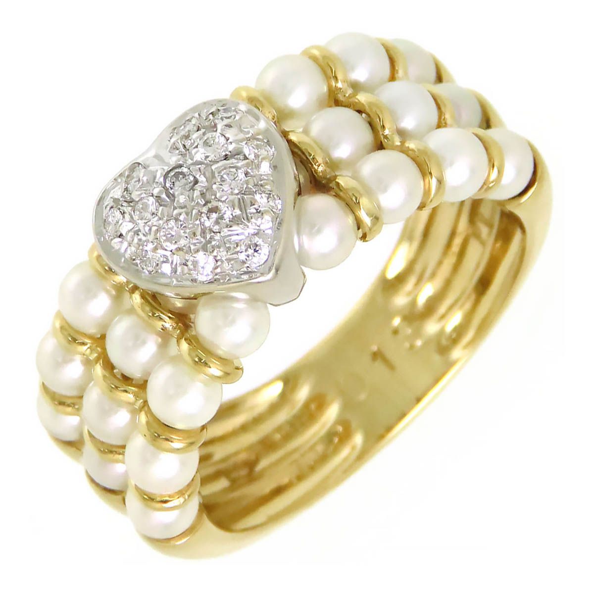 Ponte Vecchio リボンモチーフ パール 真珠 ダイヤモンド 突き破っ  