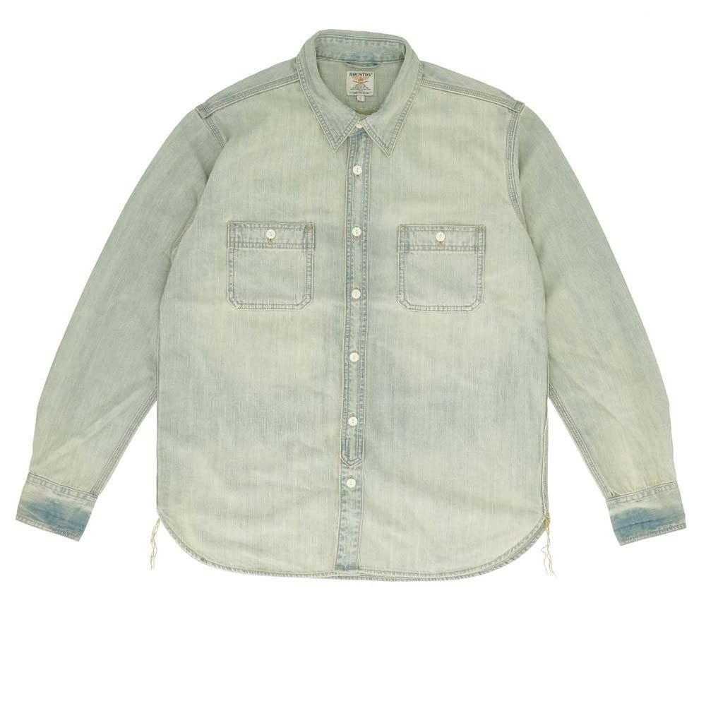 [ヒューストン] USA COTTON DENIM WORK SHIRT メンズ 40511 BLEACH XXL