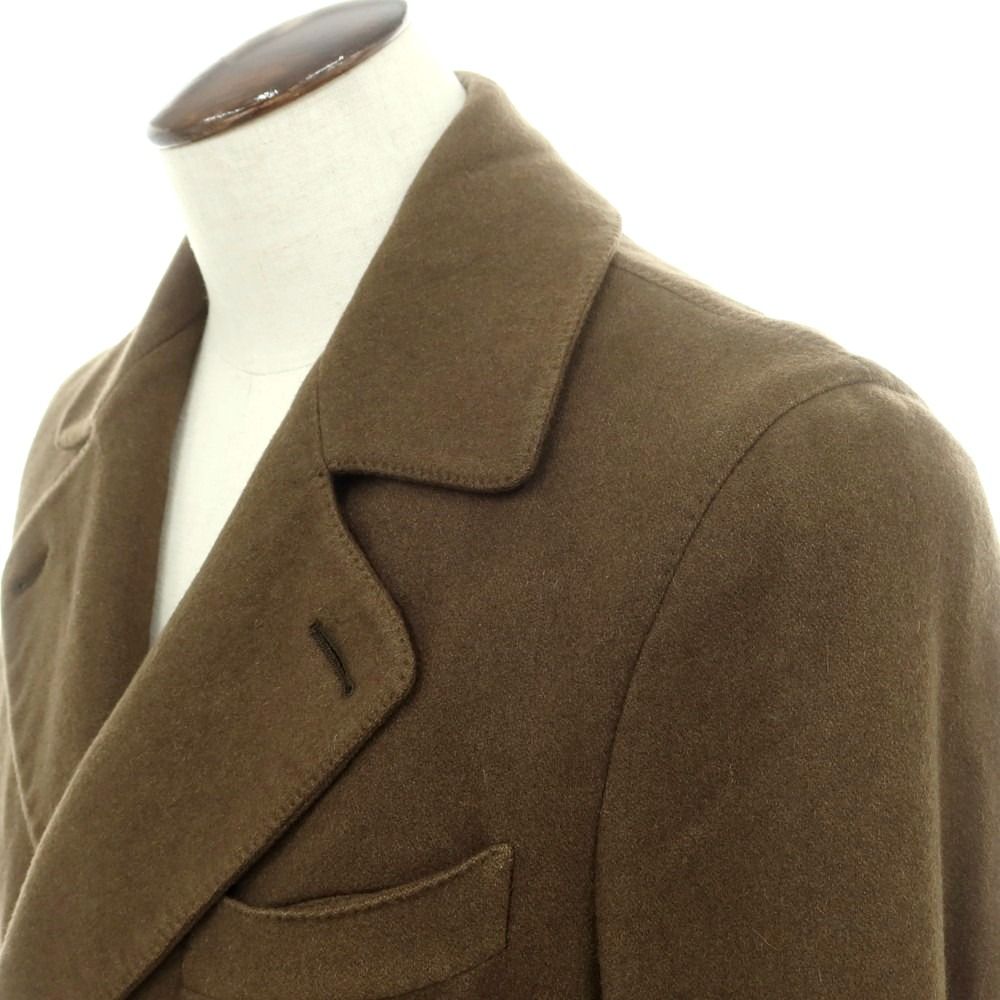 ベルベスト Belvest カシミヤ ダブルブレストコート オリーブ サイズ50 メンズ