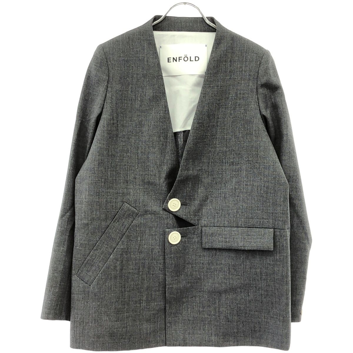 ENFOLD エンフォルド 24SS THE-JACKET-TAPERED-TROUSERS ジャケット トラウザーパンツ セットアップ 300HS230-0400|300HS231-0440 グレー 36