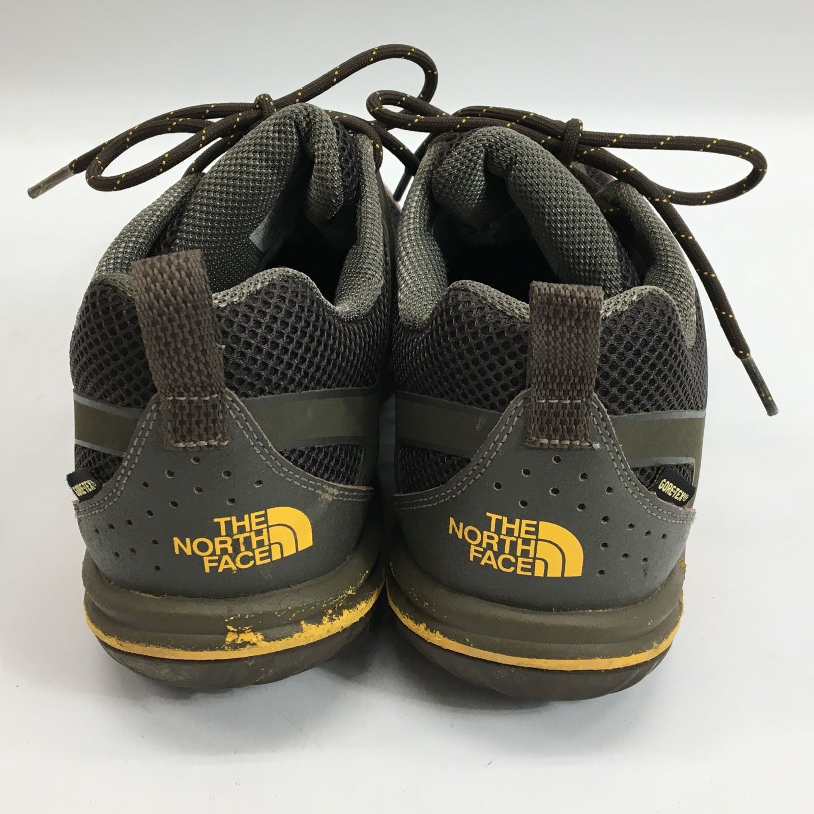 最終価格 THE NORTH FACE ザノースフェイス トレッキングシューズ HEDGEHOG GUIDE GTX 26cm コーヒーブラウン×イエロー NF01331 24f菊DO