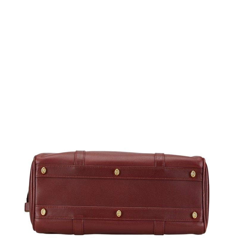 美品✨️Cartier カルティエ　ミニボストン マストライン レザー　ボルドー MUST DE CARTIER 新品同様 カルティエ Cartier マストライン