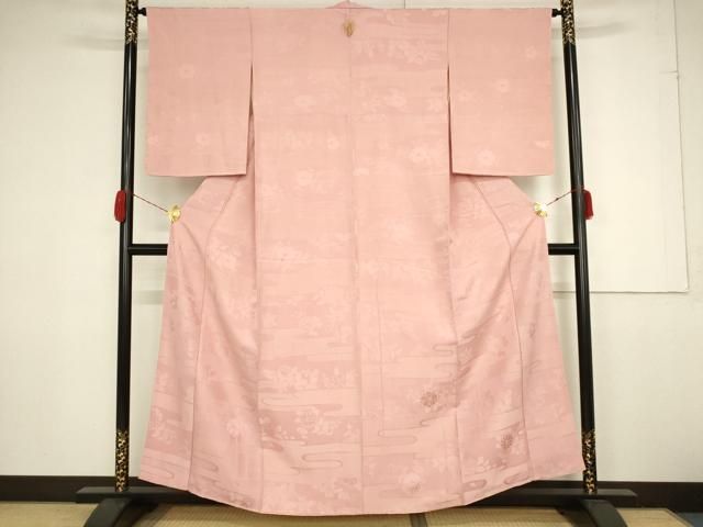 平和屋着物●上質な色無地　舞花吉祥地紋　虹色　正絹　逸品　CAAX5801gh 平和屋着物○上質な色無地 舞花吉祥地紋 虹色 正絹 逸品 CAAX5801gh