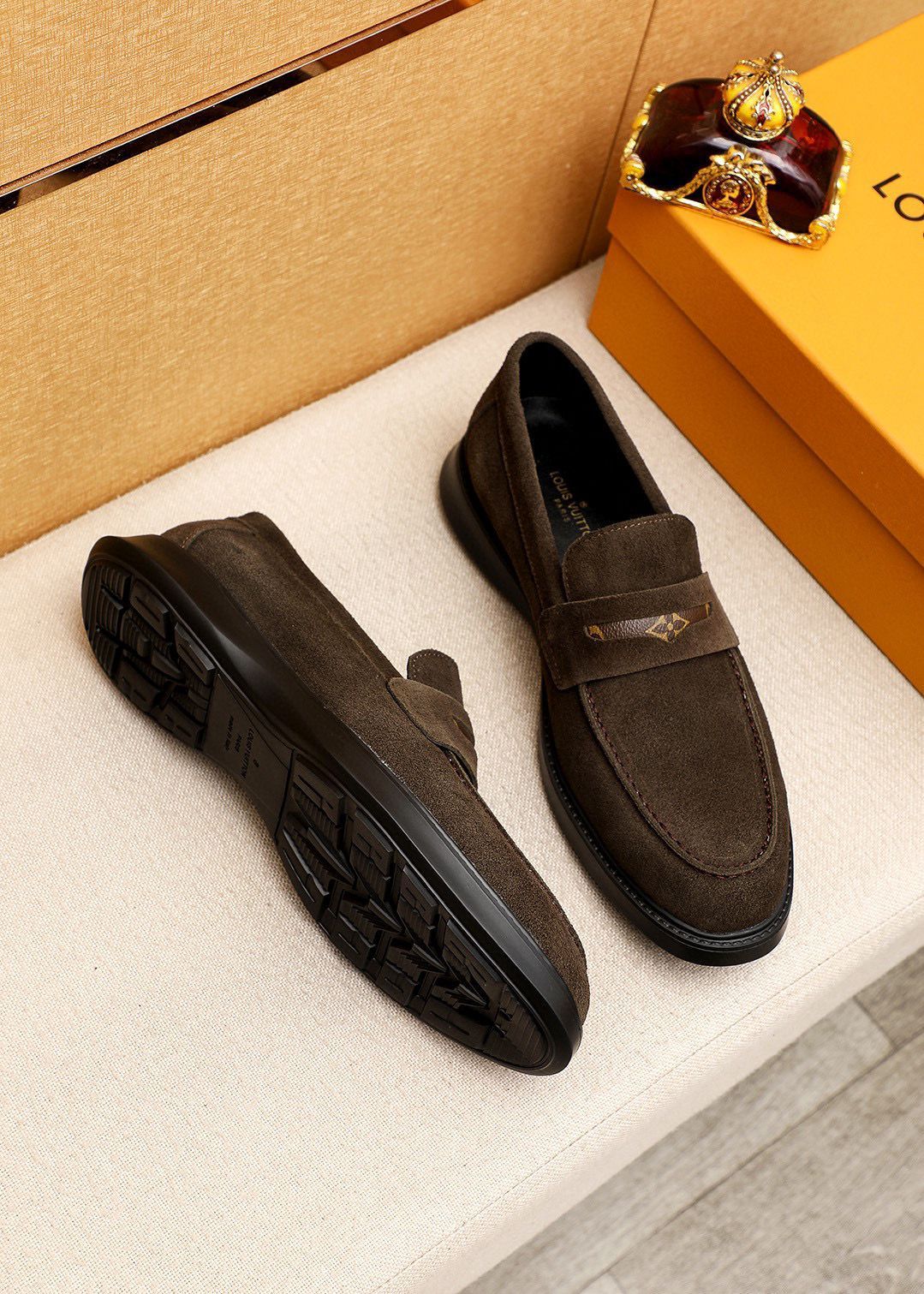 【美品】【希少】ルイヴィトン　レザー　スエード　デッキシューズ　サイズ61/2 horita78_63447