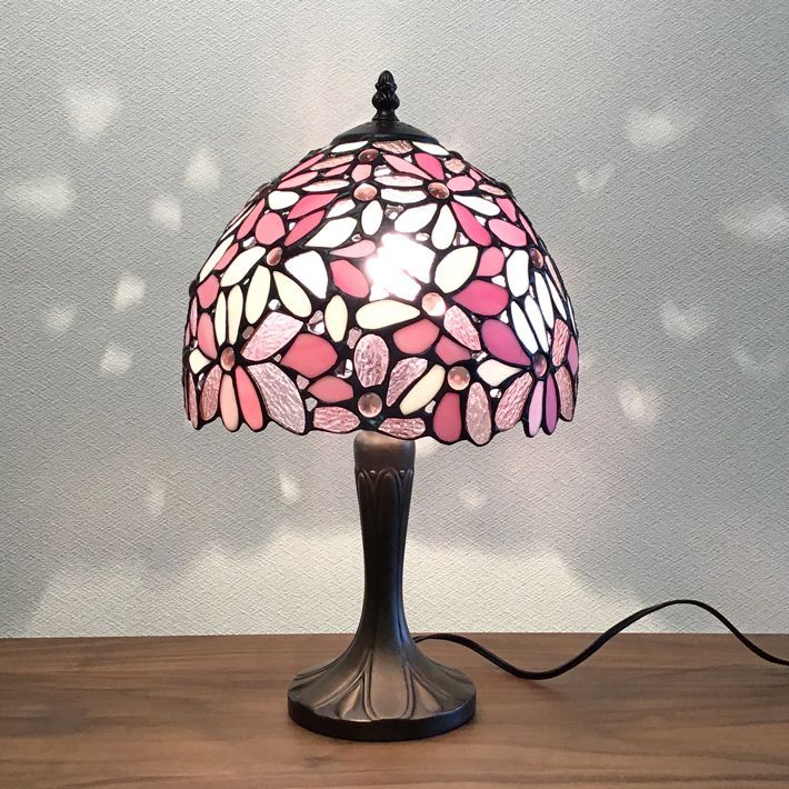 ステンドグラスランプ 花柄 卓上ランプ アンティーク ヴィンテージ フラワー ステンドグラスランプ 花柄 卓上ランプ アンティーク ヴィンテージ