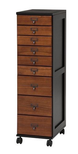 天然木キャスター付きチェスト 9段 チェスト リビング収納 収納家具 おしゃれ 木製