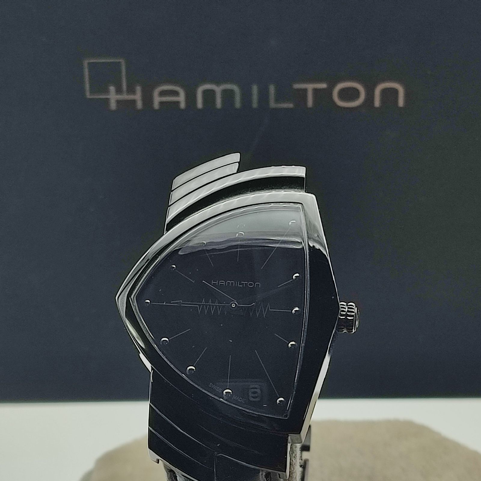 【未使用品】HAMILTONハミルトンベンチュラフルブラッククオーツ