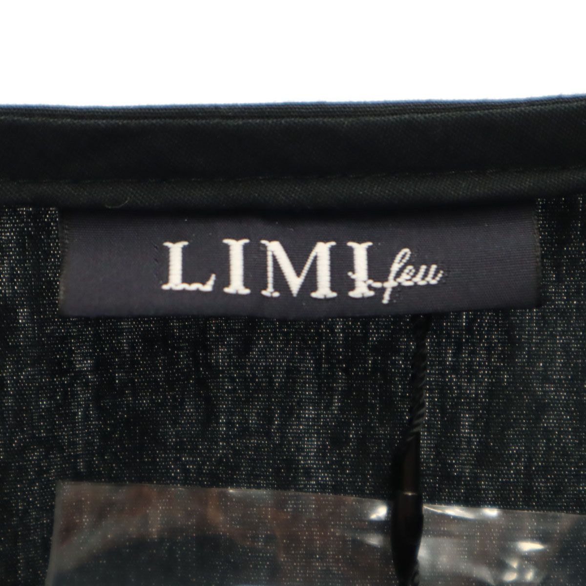 未使用 LIMI feu リミフゥ 日本製 半袖 デザイン ワンピース S 黒