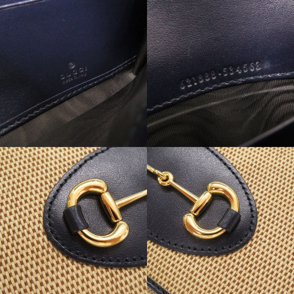 グッチ ホースビット 621888 キャンバス レザー ベージュ ネイビー チェーンウォレット 長財布 1236 GUCCI WWW_WOWDIGSITE_COM
