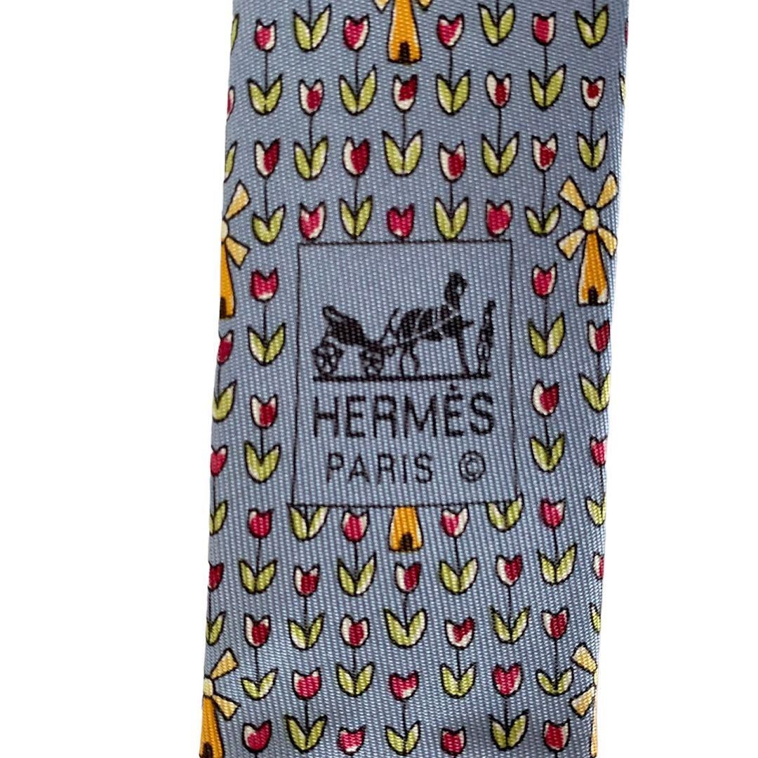 高評価レビュー HERMES エルメス ネクタイ ループタイ シルク 100％ 風車 小物