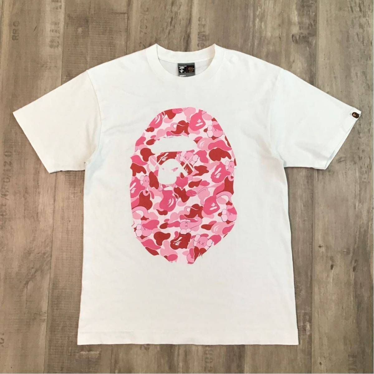 ☆激レア☆ KAWS × BAPE bendy ABC camo pink Big head Tシャツ M 