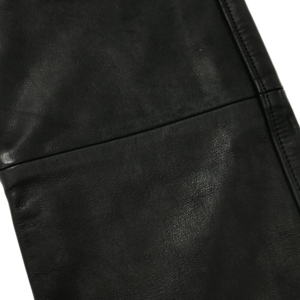 【本革】ヒステリックグラマー　カウレザーパンツ　5ポケット　ブラック　ロゴパッチ 本革ヒステリックグラマー カウレザーパンツ 5ポケット ブラック