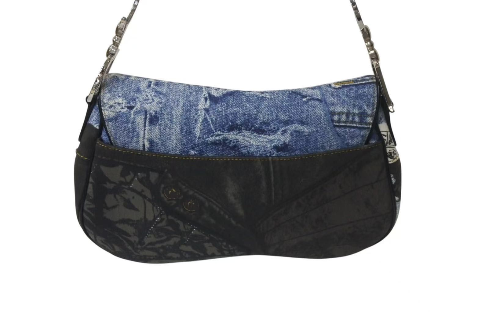 美品 Christian Dior ディオールサドル デニム ショルダーバッグ