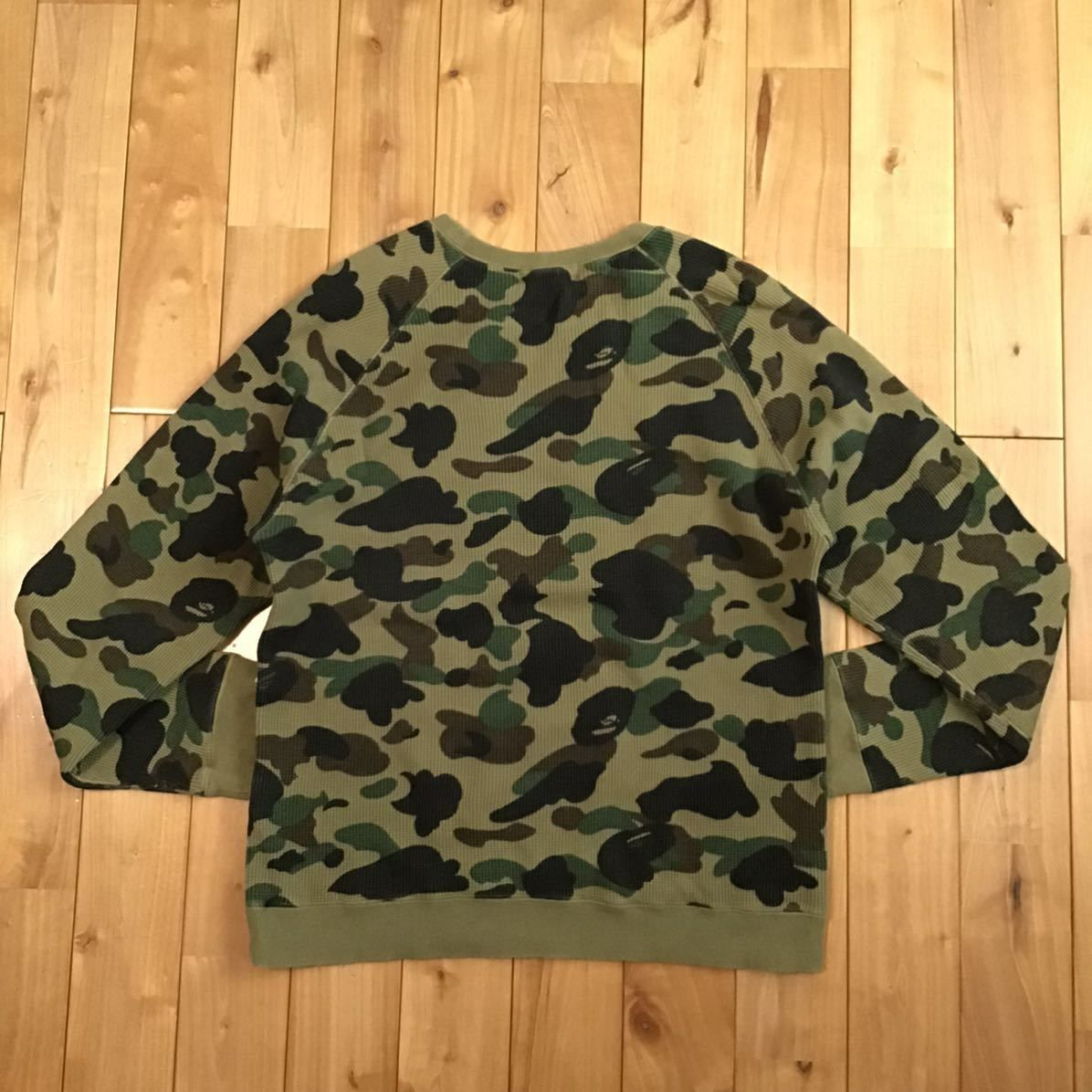 新品2XL！BAPEファーストカモ サーマルロンT UNDERWEAR緑迷彩 1st camo green サーマル 長袖 Tシャツ Mサイズ a bathing ape BAPE