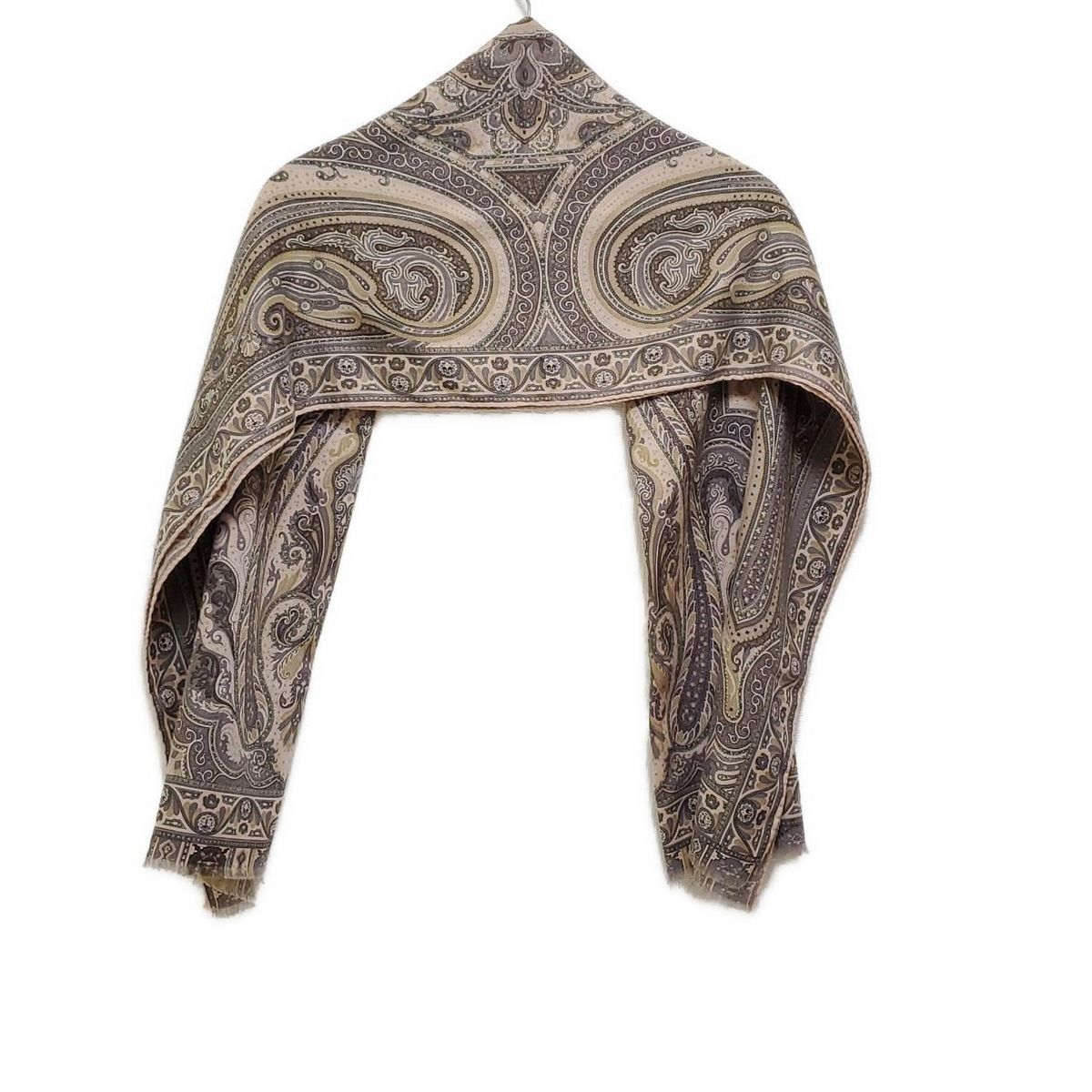 定期入れの ETRO(エトロ) ベージュ×グレー×マルチ - ストール(ショール)美品 小物