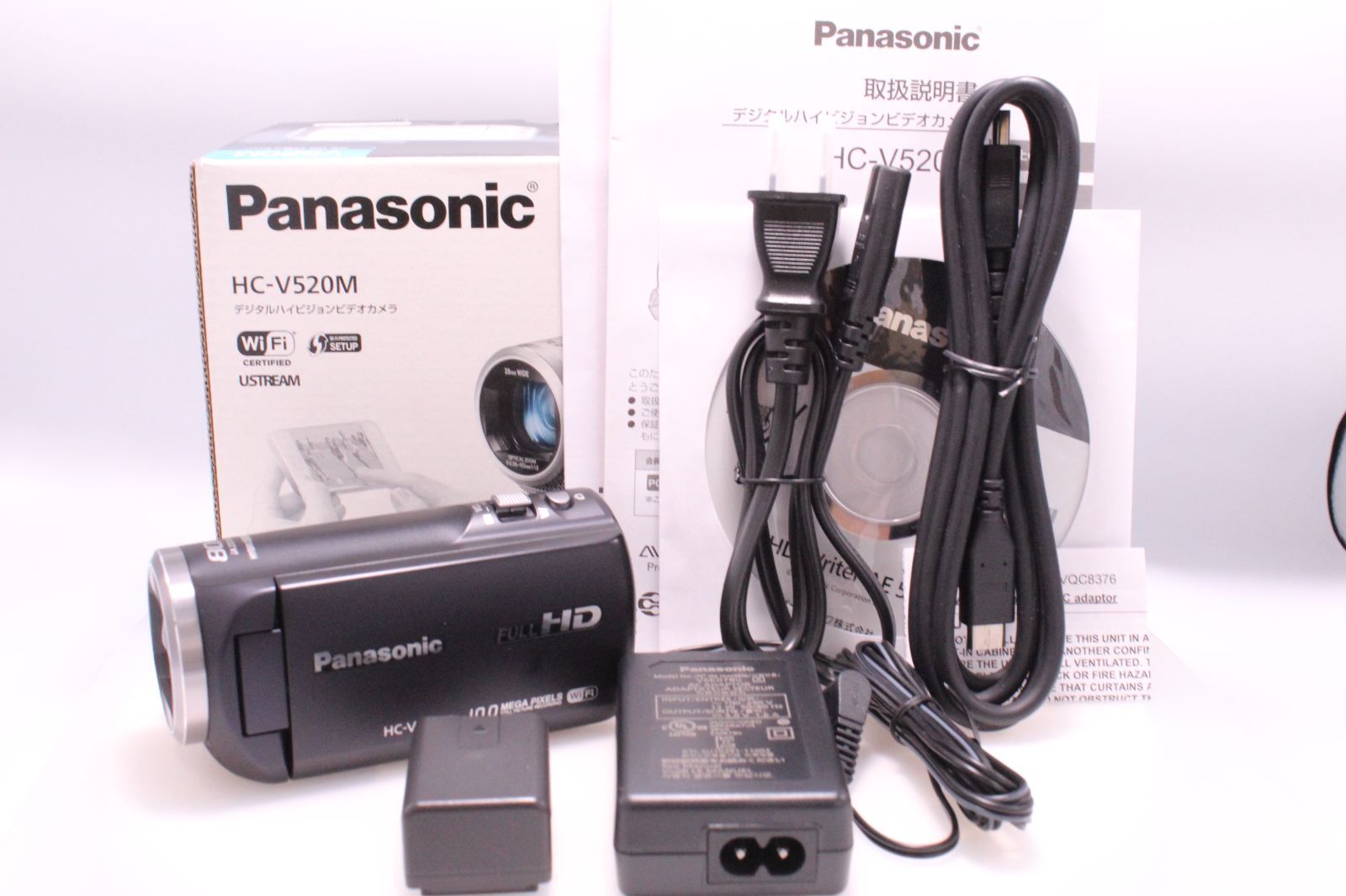 Panasonic HC-V520M-A デジタルハイビジョンビデオカメラ V520 内蔵メモリー32GB ダークネイビー