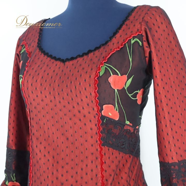 【フラメンコ衣装】レッド SONIA JOHNES ワンピース ドレス 赤 美品 フラメンコ衣装】レッド SONIA JOHNES ソニアジョーンズ